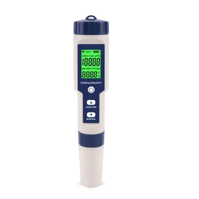 Ph Meter Digital Water Tester - Misuratore di salinità 5 IN 1
